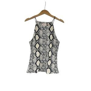 Willow & Root Buckle Snake Python Print High Neck Tank Top Womens Large